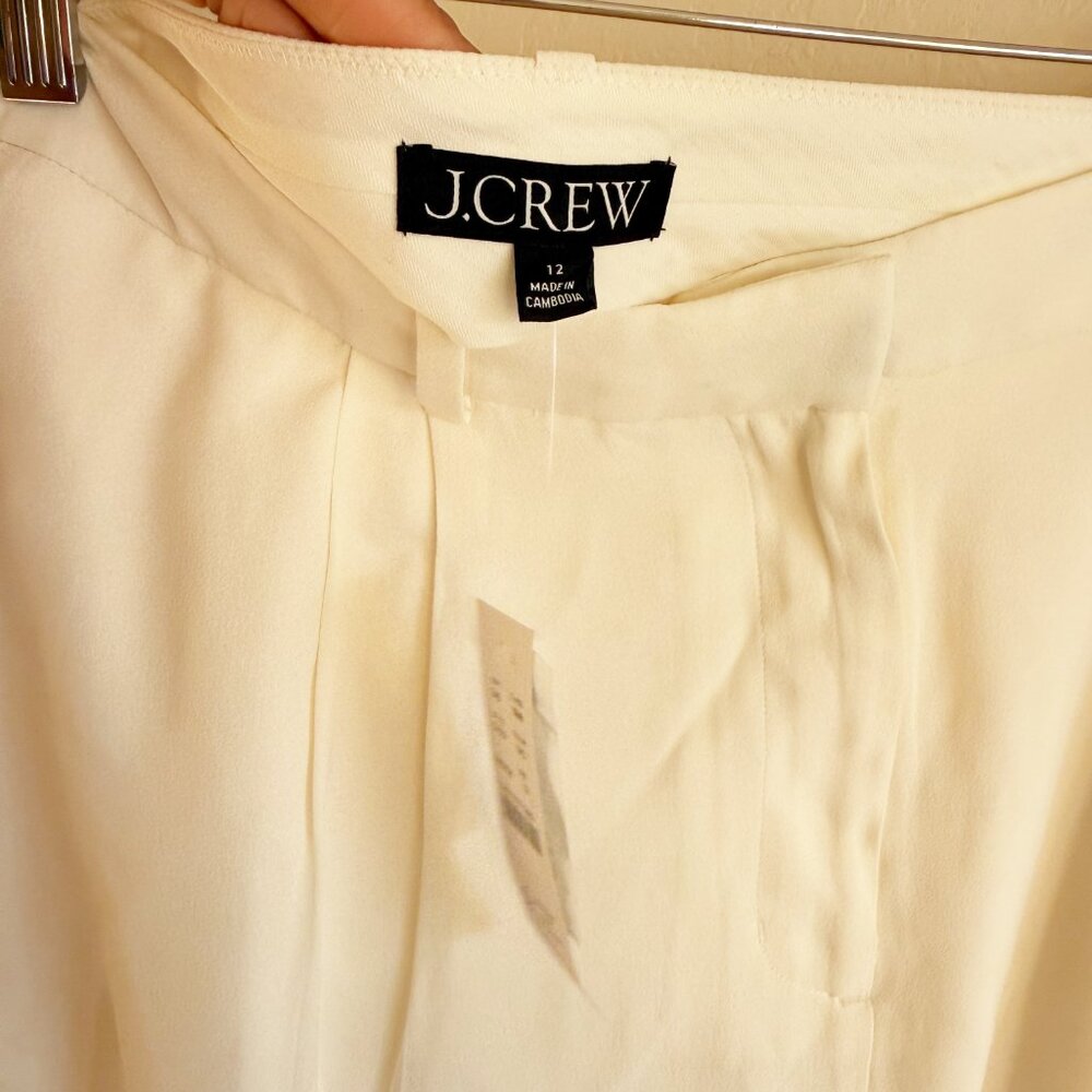 J. Crew Trouser Ivory Maxi Skirt Size 12 - Picture 3 of 6
